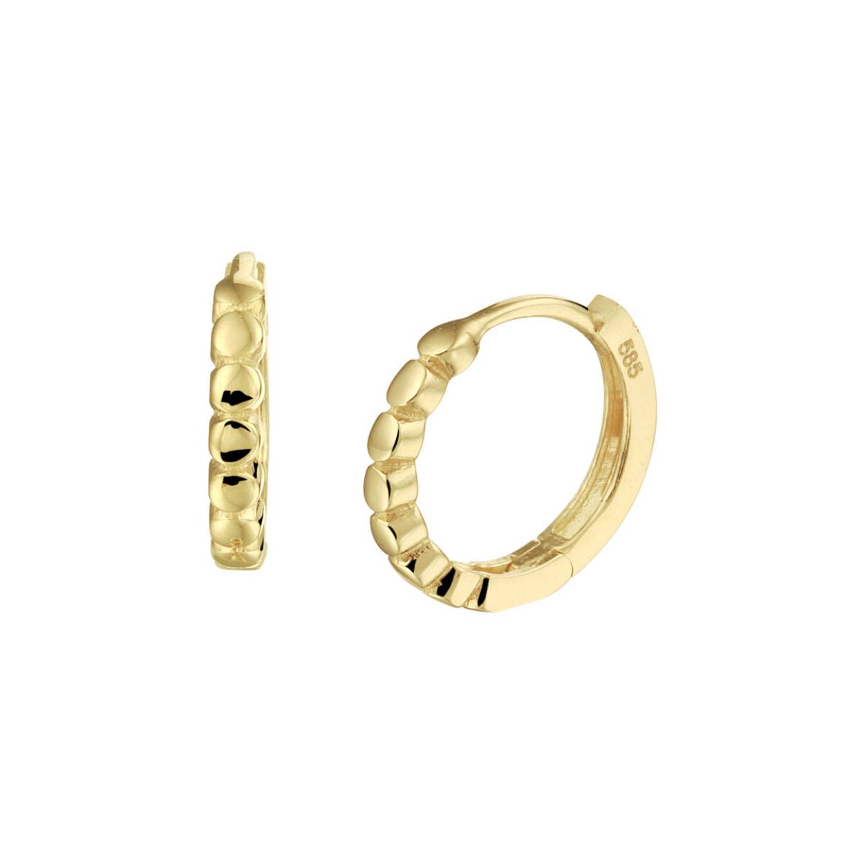 14k Geelgouden klapoorringen. De oorringen hebben een afmeting van 12x2mm.

