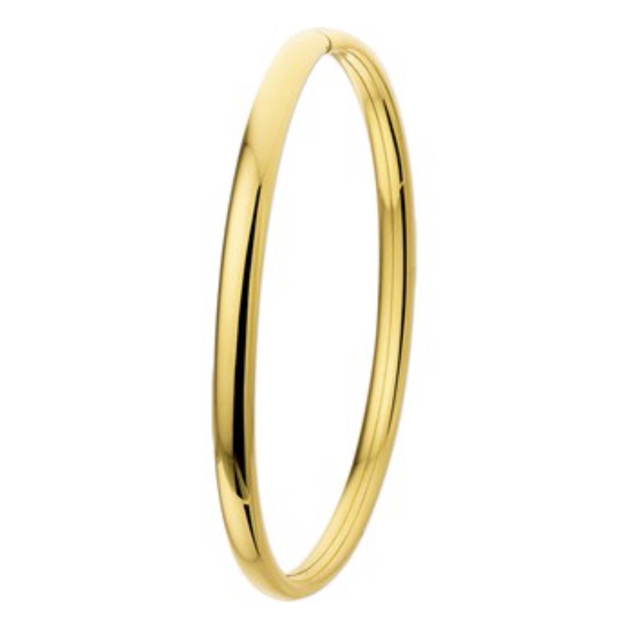 Gouden armband bangle ovaal buis met scharnier 4.5mm 61mm