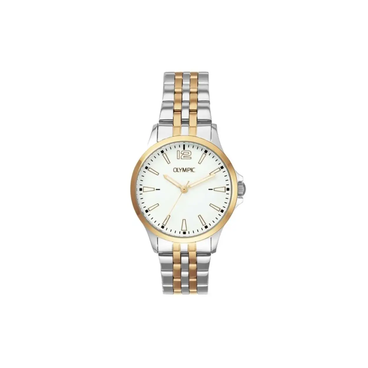 Olympic OL72DSS111B Dani Horloge Staal 32mm 
Dit unieke Olympic horloge met artikelnummer: OL72DSS111B is een dameshorloge met een classic sportieve uitstraling. Het horloge heeft een ronde stalen kast met een goudkleurige bezel en een witte wijzerplaat met de 12, streepjes en lumibrite accenten. Aan de kast zit een stalen bicolor schakelband met vouwsluiting. Het horloge heeft een mineraalglas, een doorsnee van 32mm en is 5ATM.

Het merk:
Een mooi horloge hoeft niet duur te zijn! Het Nederlandse horlogemerk Olympic levert stoere chronografen, slimline series, digitale uurwerken en elegante dameshorloges. De prijs-kwaliteitverhouding staat bij Olympic hoog in het vaandel met prijzen die uiteenlopen van € 34,95 tot en met € 159,00.

100% Nederlands ontwerp, waterdicht en standaard 3 jaar fabrieksgarantie.

Specificaties:
- Ronde kast Ø 32mm
- Stalen horlogekast
- Witte wijzerplaat
- Stalen bicolor schakelband
- 5ATM 
- Standaard 3 jaar fabrieksgarantie
- Mineraalglas