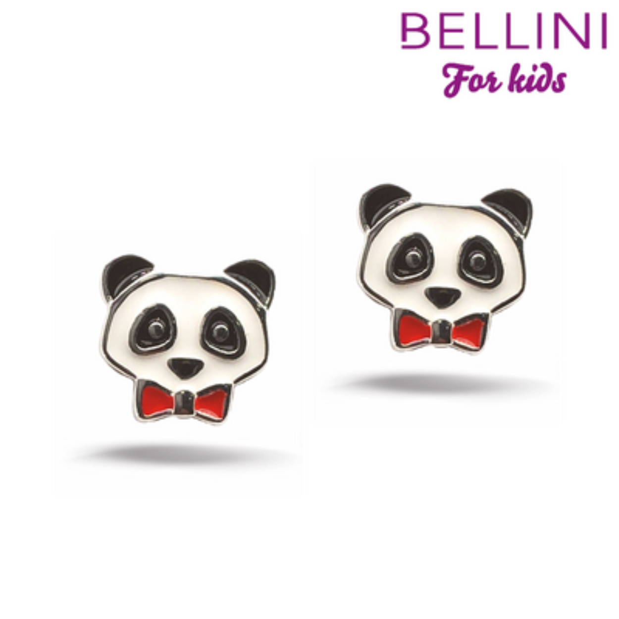 Bellini zilver oorknop panda