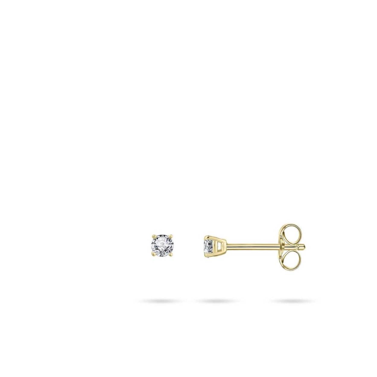 Solitaire gezet met Zirkonia Steen
Oorbellen gemaakt van goud, in de kleur goud
- De diameter van deze oorbellen is 3 mm