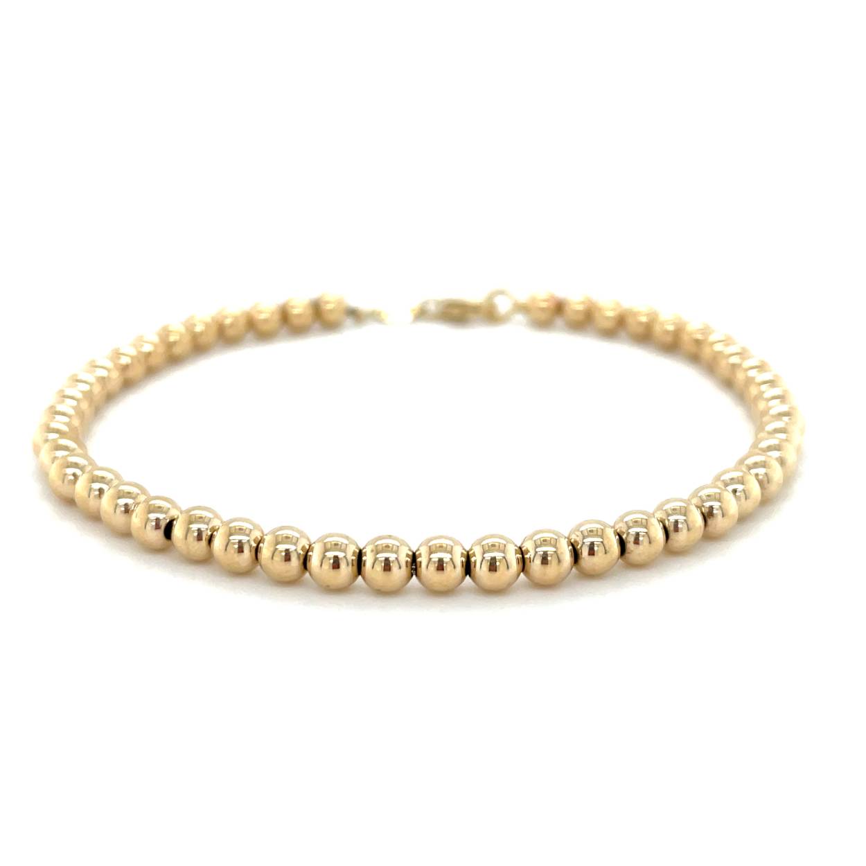Geelgouden armband met ballen. Ballen zijn 4mm groot.
Lengte 19,5cm.