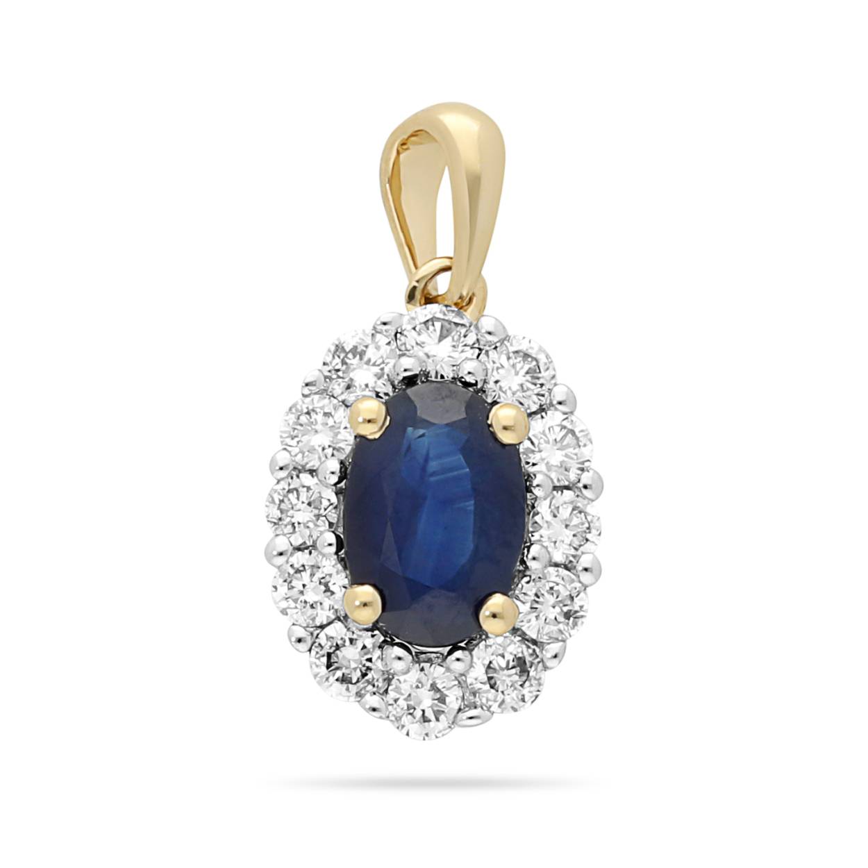 PAS Diamonds 14 krt gouden entouragehanger met saffier en diamant