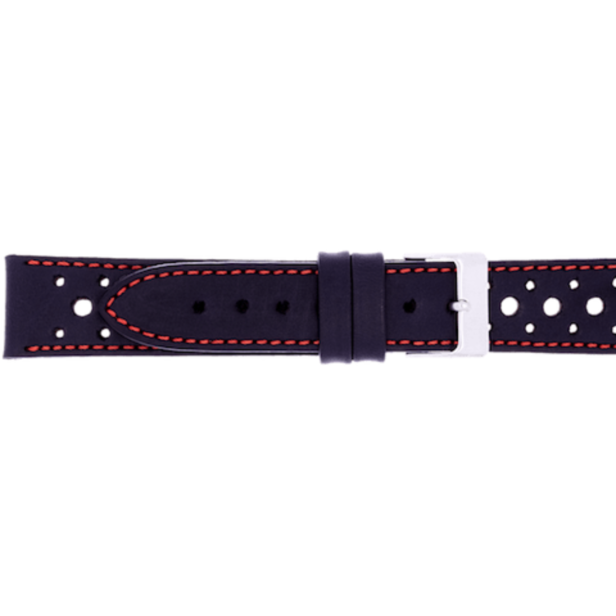 
Horlogeband leder 197 zwart rood stiksel