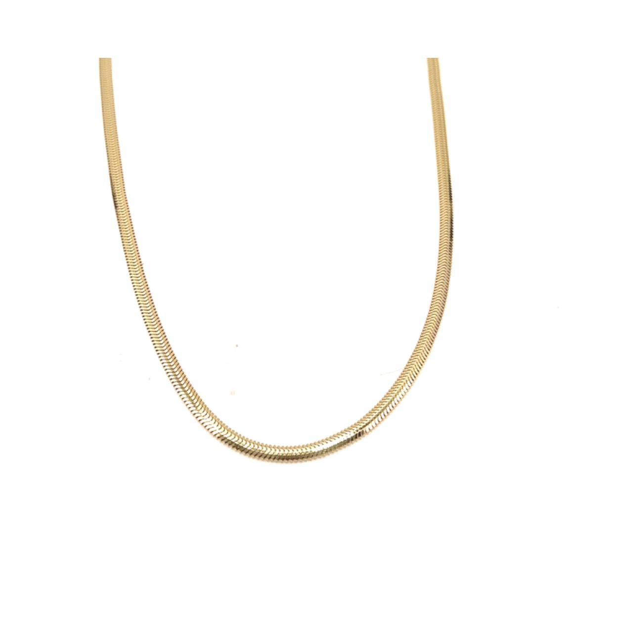 14k geelgouden visgraat ketting. ketting is 3mm breed en is 45 cm breed. ketting weegt ca 9.4 gram. 