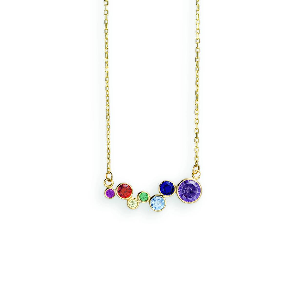Choker met gekleurde zirkonia,s