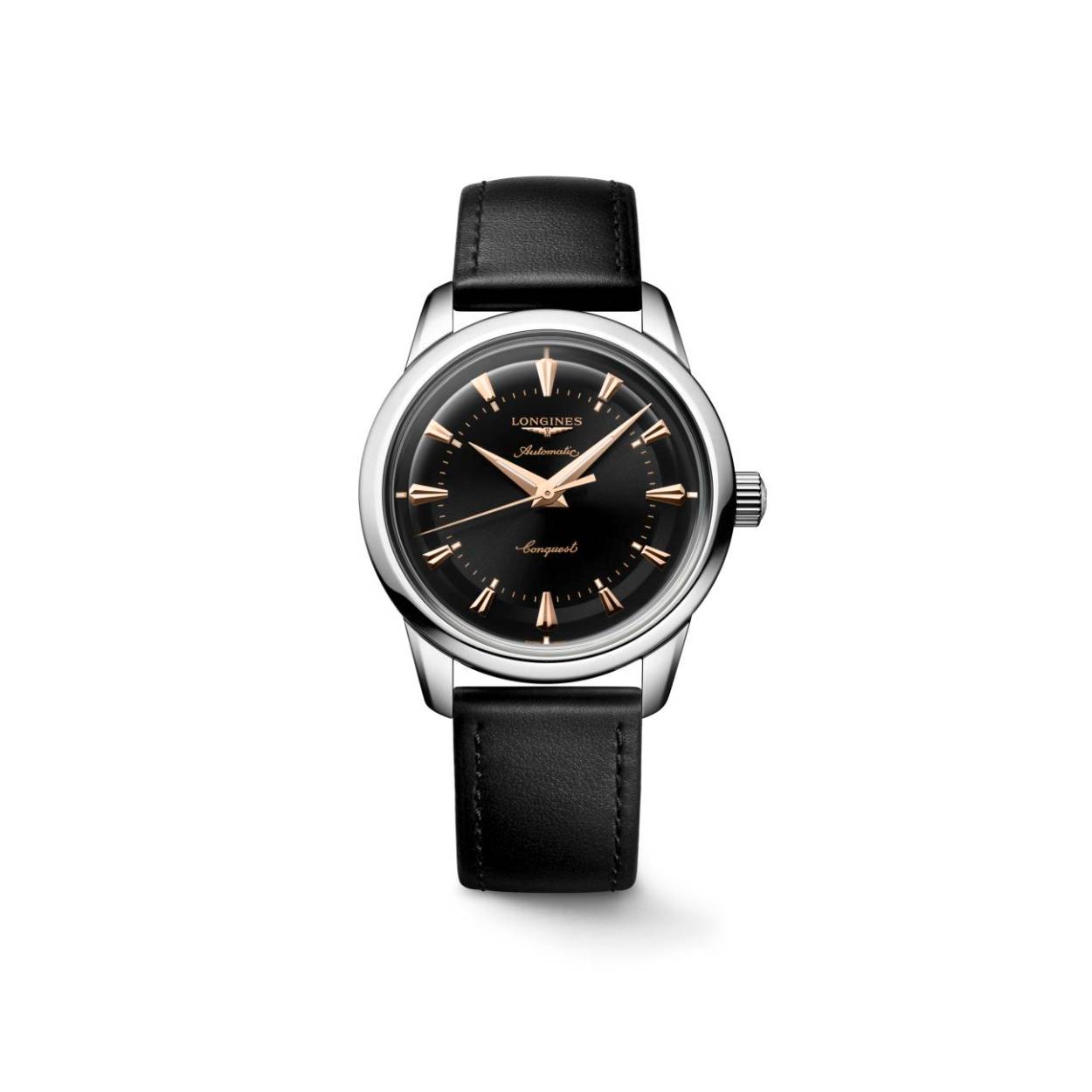 Dit Longines horloge behoort tot de Heritage collectie.
Referentienummer: L1.649.4.52.2 

De Longines is voorzien van een zelfopwindend mechanisch uurwerk met 25.200 vibraties per uur en een gangreserve van ongeveer 72 uur. Het horloge is bestand tegen magnetische velden.. De kast is gemaakt van roestvrij staal, en de band van leer. Het horloge heeft een diameter van 38 mm en is getest op een waterdichtheid van 5 ATM / 50 meter. Het horloge heeft een krasbestendig saffierglas met meerdere lagen anti-reflecterende coating aan beide zijden