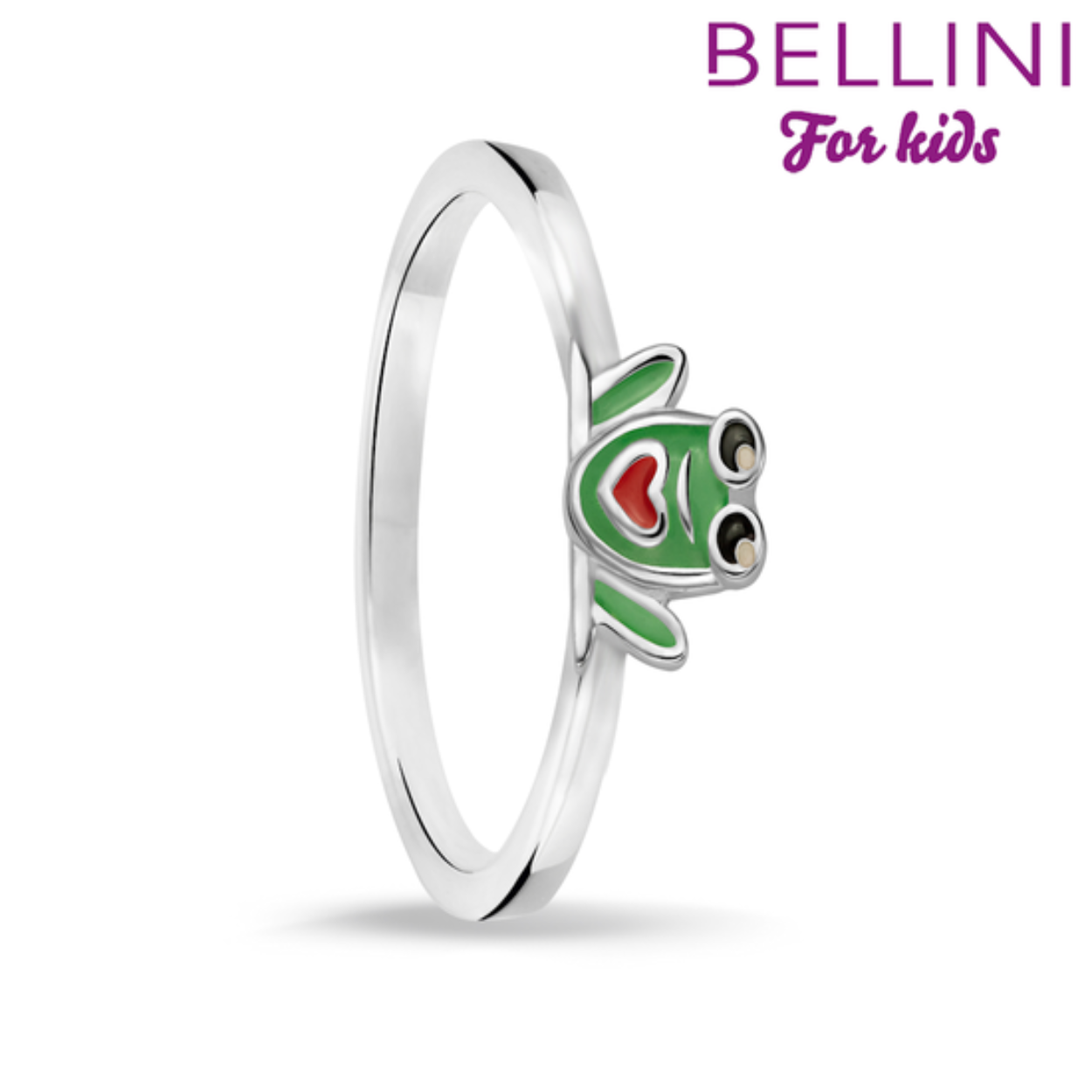 Bellini zilveren kinder ring kikker groen mt42 579.047