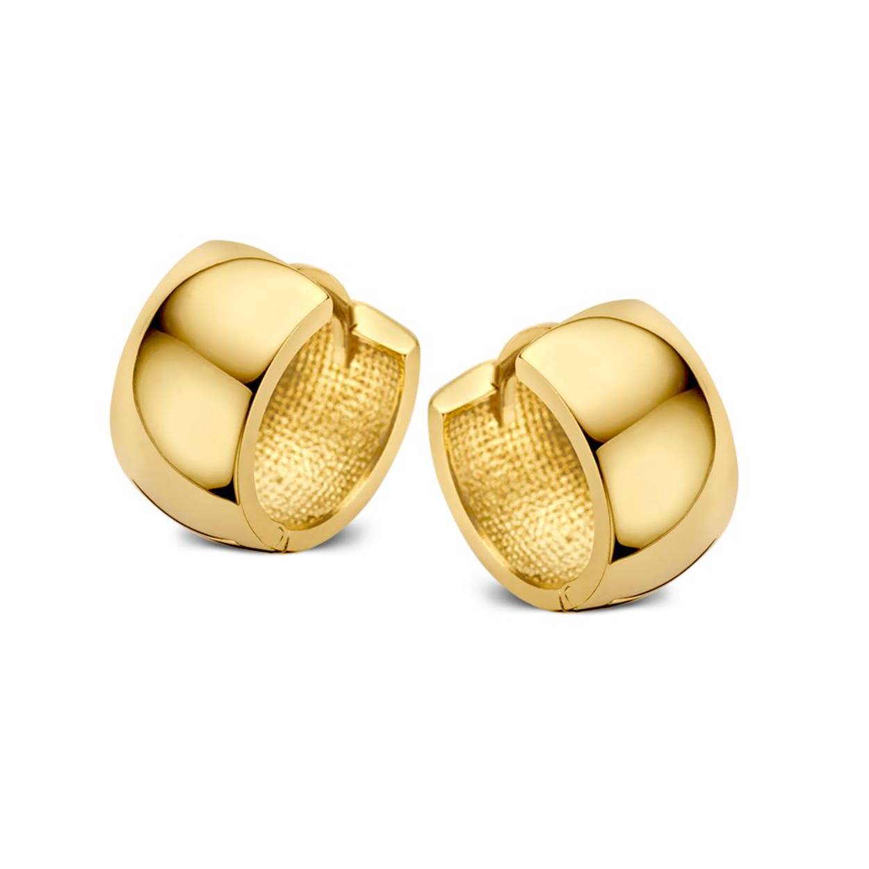 Excellent Jewelry brede gouden oorringen