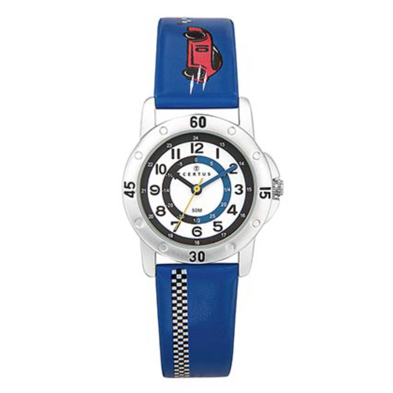 Analoog Tekday horloge. Leren band en tot 5 ATM waterdicht.