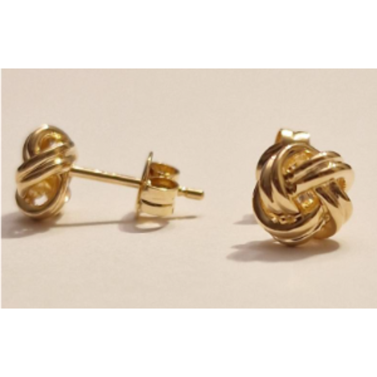 14k geelgouden knoop oorknop 