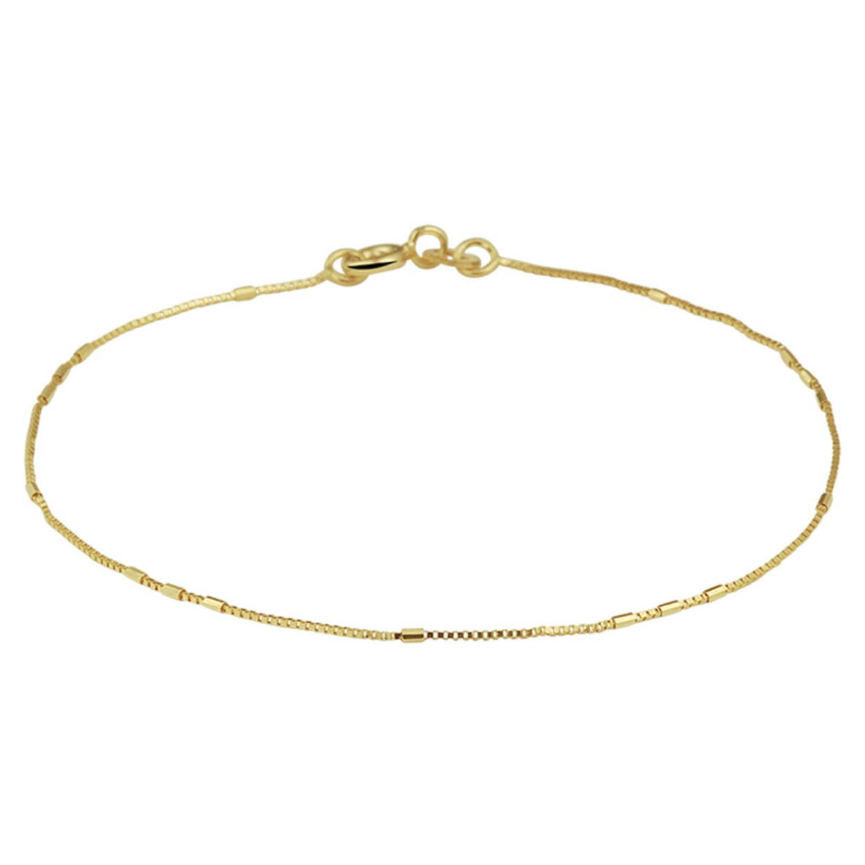 Geel goud venetiaans armband met balkjes, 18cm