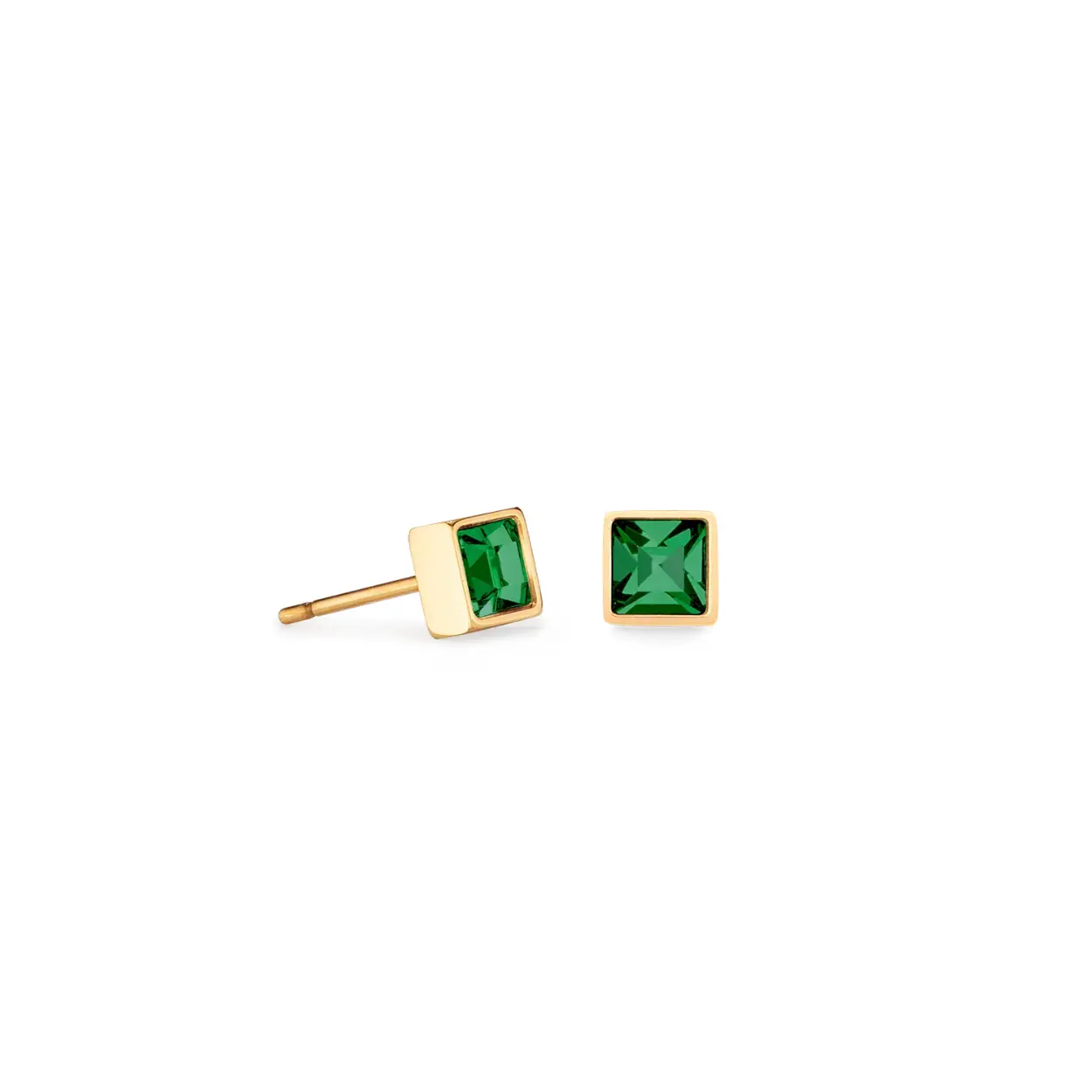 Coeur de Lion edelstaal gold plated oorstekers met kristal