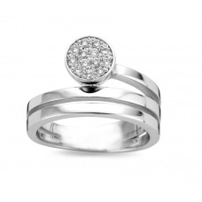 Wit gouden ring 18 kt met centrale zirkonium stenen