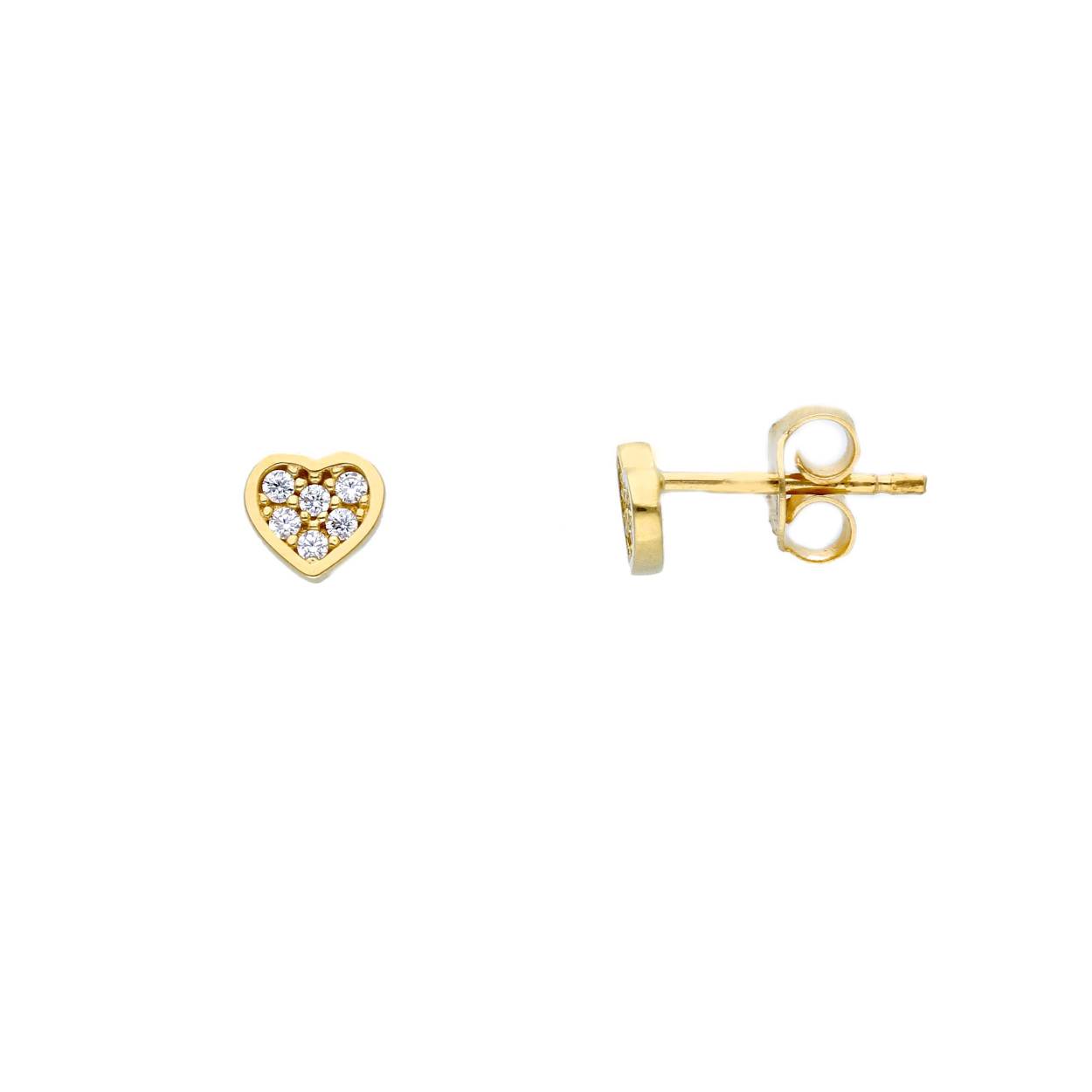 Oorringen geel goud 18kt met zirconium