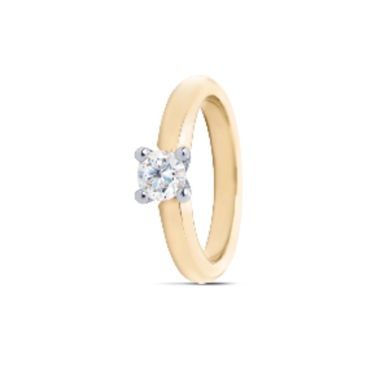 0082S GEELGOUDEN SOLITAIRRING MET 0.03CT DIAMANT