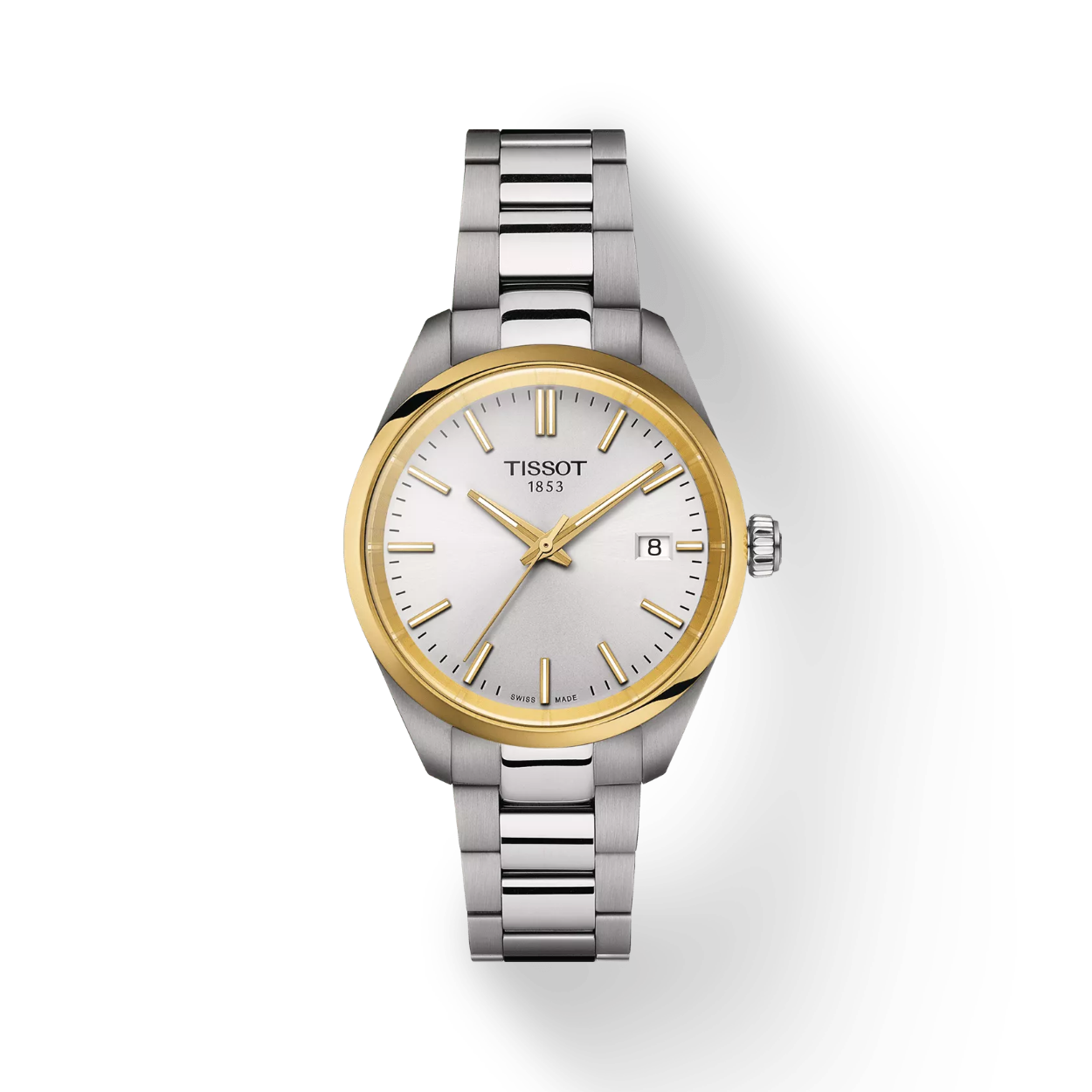 De moderne vrouw kiest bewust voor dit nauwkeurige en robuuste Tissot PR 100 horloge T1502102103100. Deze tijdloze klassieker is volledig vervaardigd uit staal en duurzaam afgewerkt met een krasbestendig saffierglas en een veilige vlindersluiting. De geelgoud PVD-gecoate rand, indexen en wijzers voegen een vleugje verfijnde elegantie aan het ontwerp toe. Het Swiss Made kwartshorloge wordt aangedreven door het ETA-kaliber F05.155 met Renata batterij, datumfunctie en E.O.L. (End Of Life) functie.