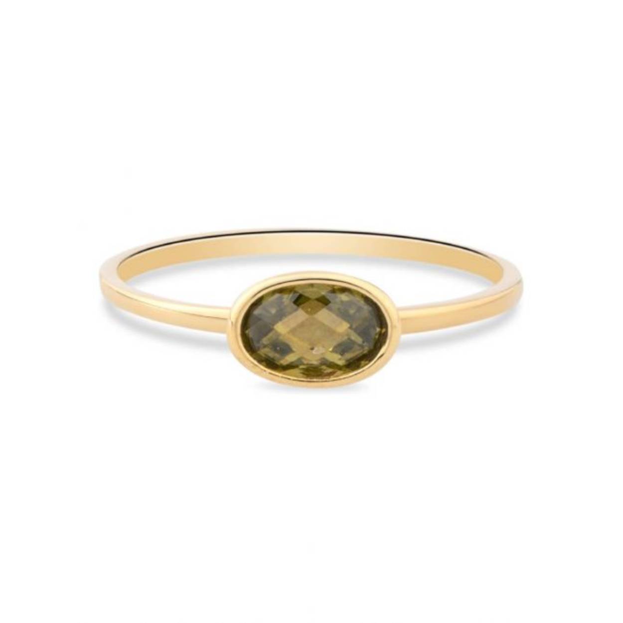 Een ring van het merk Swing Jewels. De kleur van het sieraad is geelgoud. Dit sieraad bevat de edelsteen: zirconia. De kleur van deze edelsteen is: groen.