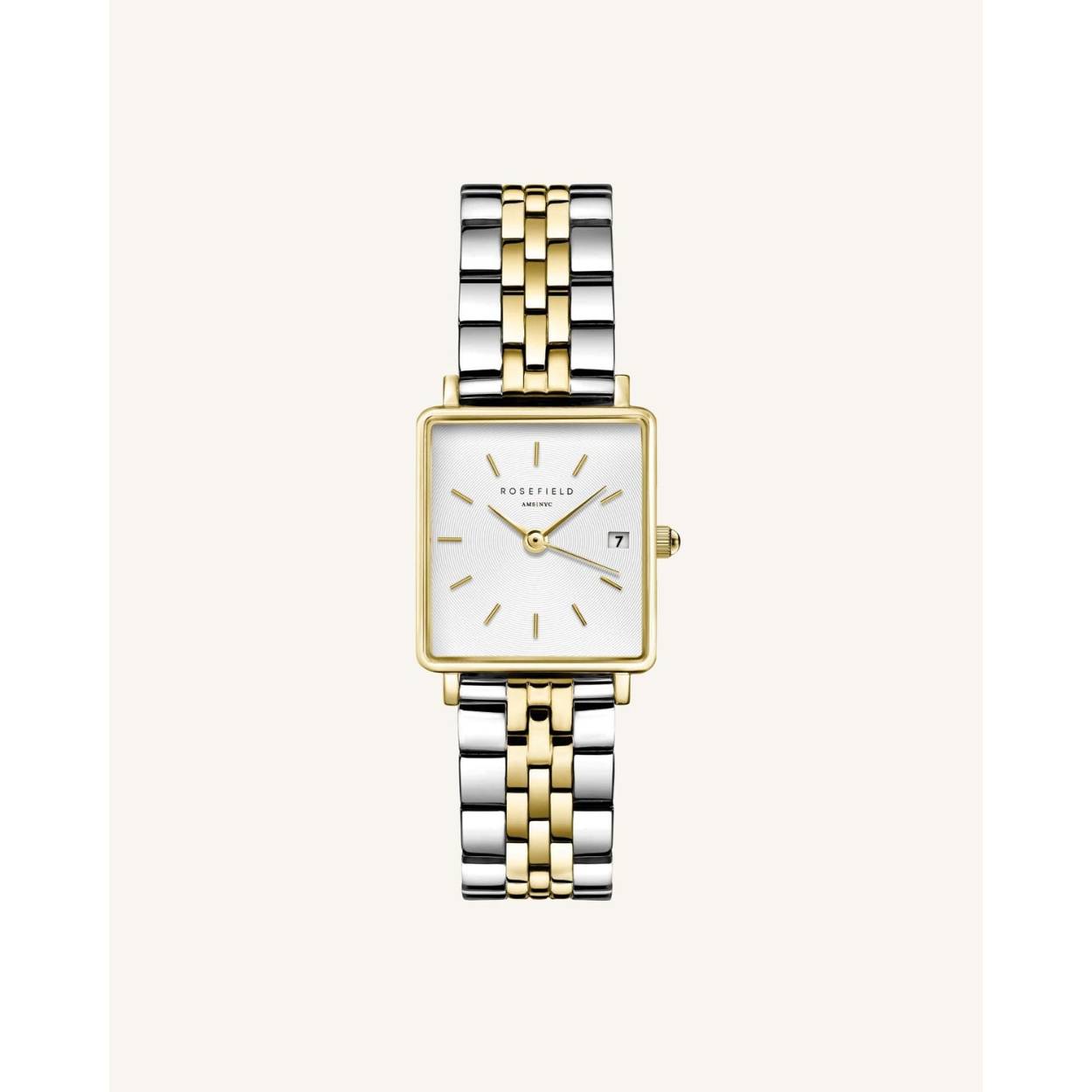 Je favoriet in een nieuw formaat. The Boxy XS behoort tot Rosefield's iconische horlogecollectie. Ons favoriete silhouet is nog eleganter in 22mm. The Boxy XS heeft dezelfde klassieke elementen als het origineel: afgeronde hoeken, stalen en leren horlogebanden en een datafunctie. Klein en fijn!