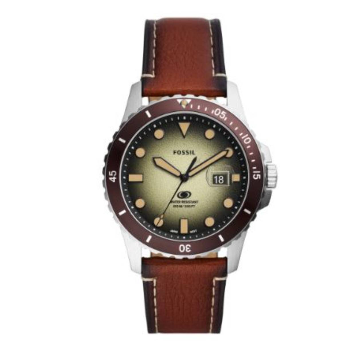 Fossil heren horloge bruin leder 
fossil blue - FS5961