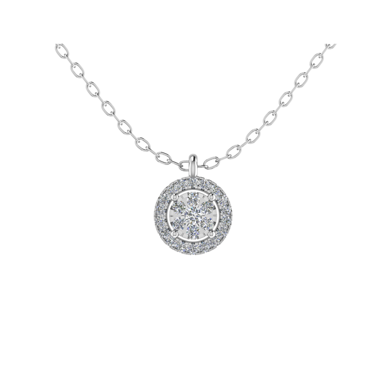 18k witgouden diamanten dames collier. 0.20 caraat F kleur 