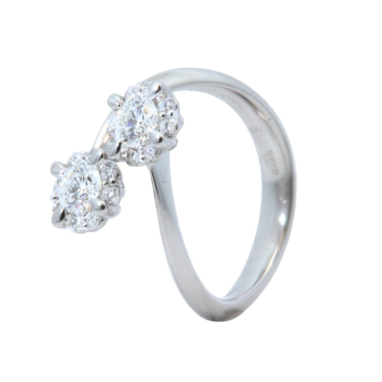 Giorgio Visconti AB16422CC ring in 18kt witgoud met diamant FGVS 0.30ct & 0.60ct