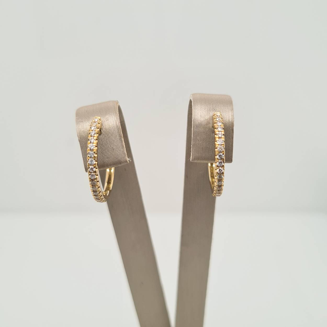 Prachtige 14 karaat gouden oorbellen met diamant, 0.20crt. 