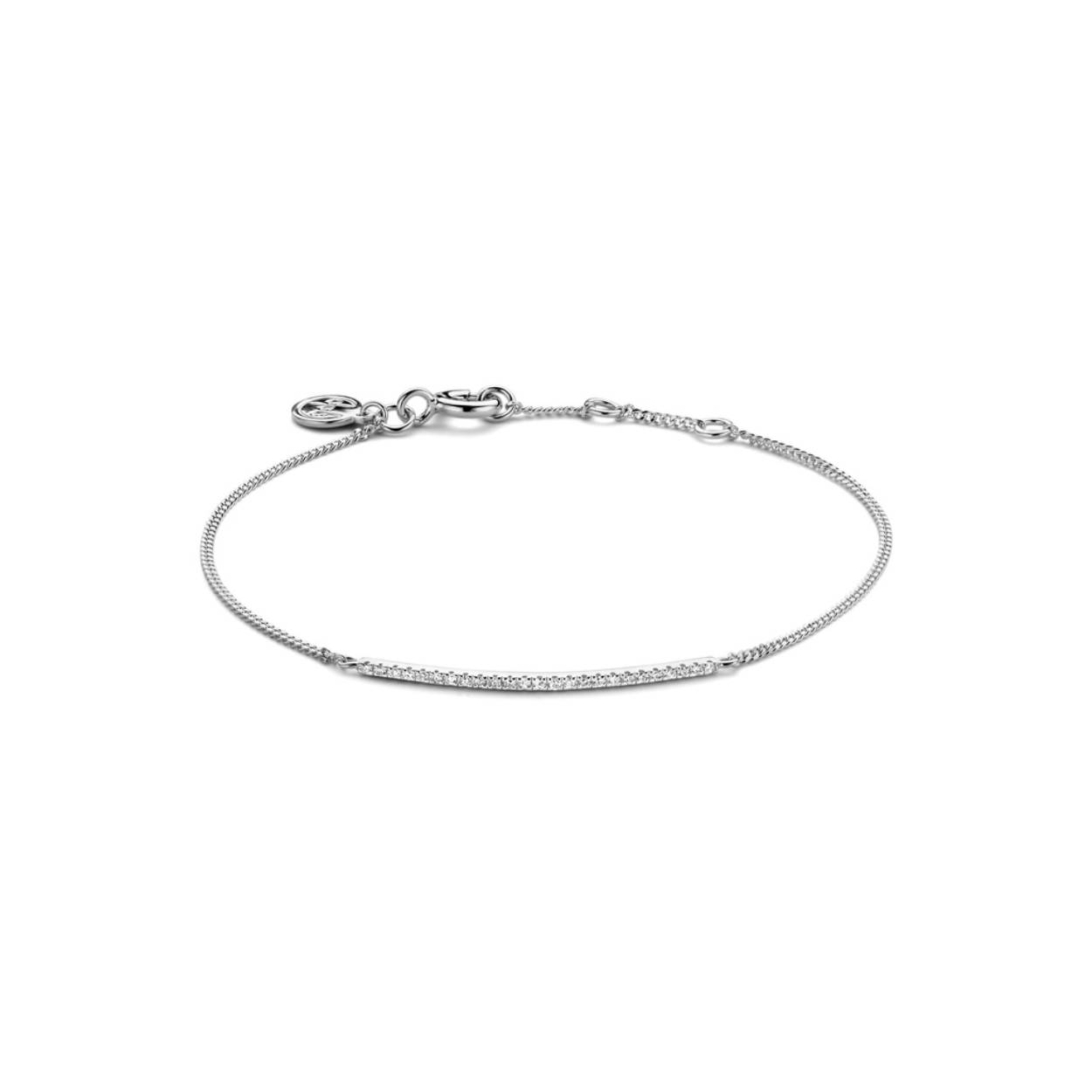 Eenvoudig ontwerp en 25x zwierige diamanten om te voldoen aan uw behoefte aan dagelijkse benodigdheden. In zilver