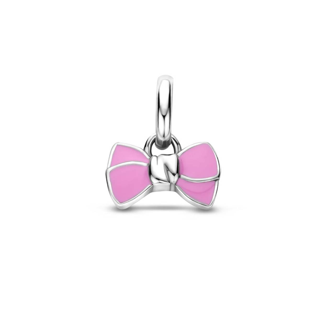 leuke zilveren hanger met roze strikje, leuk als hangertje of als bedel aan je armband!
om er een leuk setje van te maken zijn er ook leuke oorknopjes van!