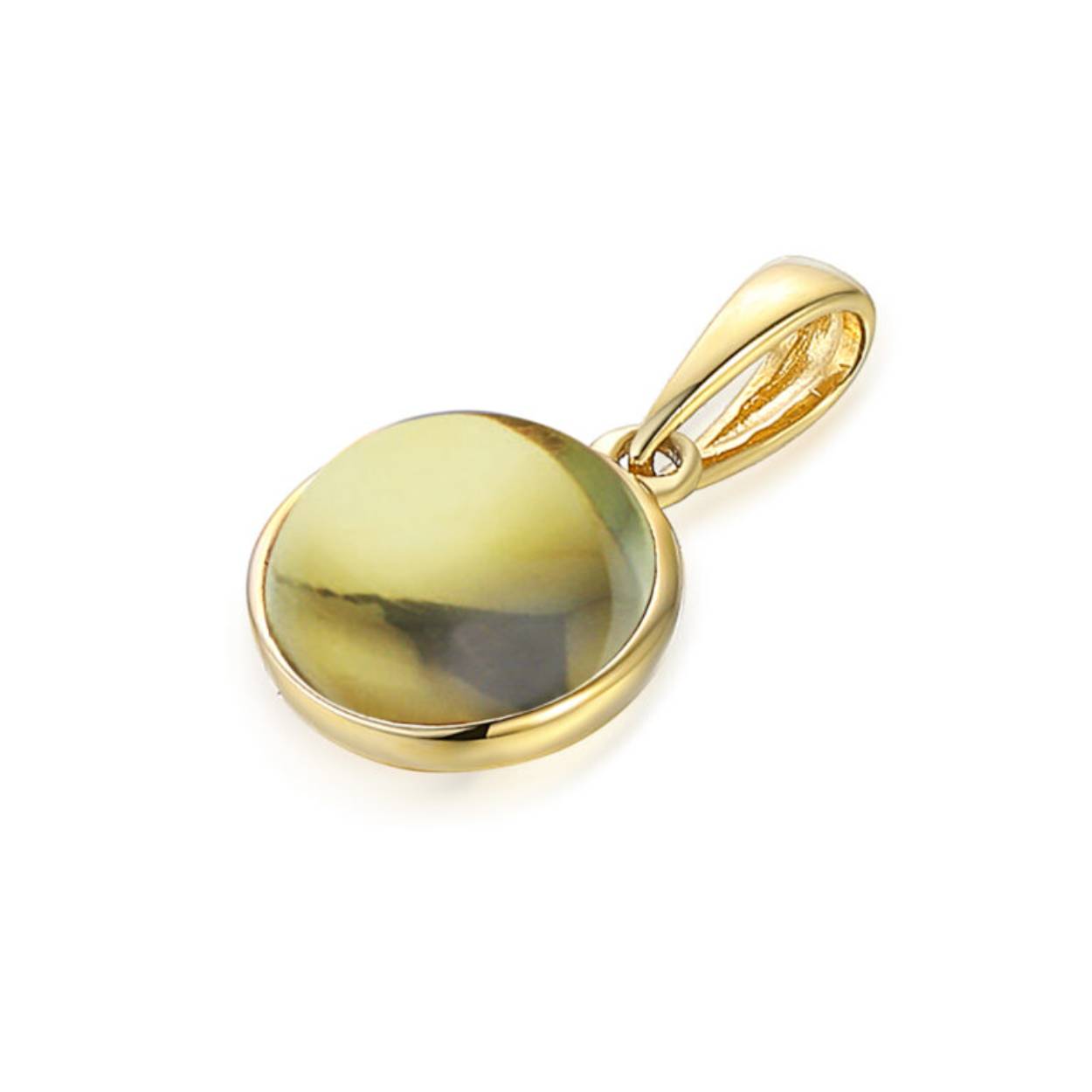 gouden diamanten hanger Ronde Lima Kwarts