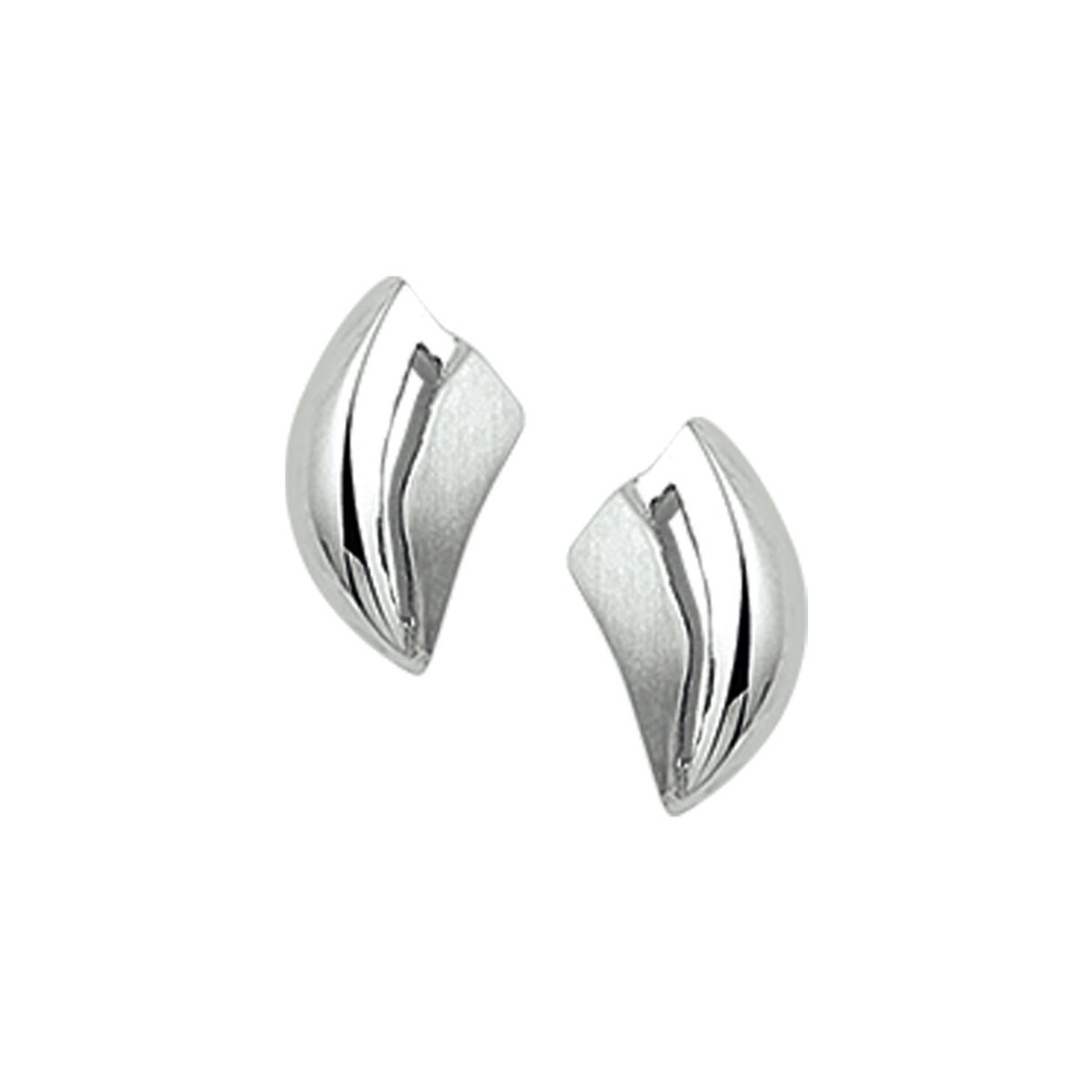 Huiscollectie zilveren oorknoppen met een gepolijste en matte afwerking met een zirkonia.