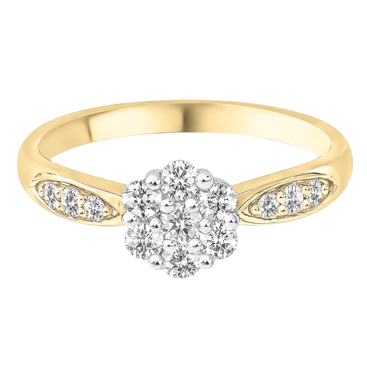 Ring geel goud 18kt met diamanten