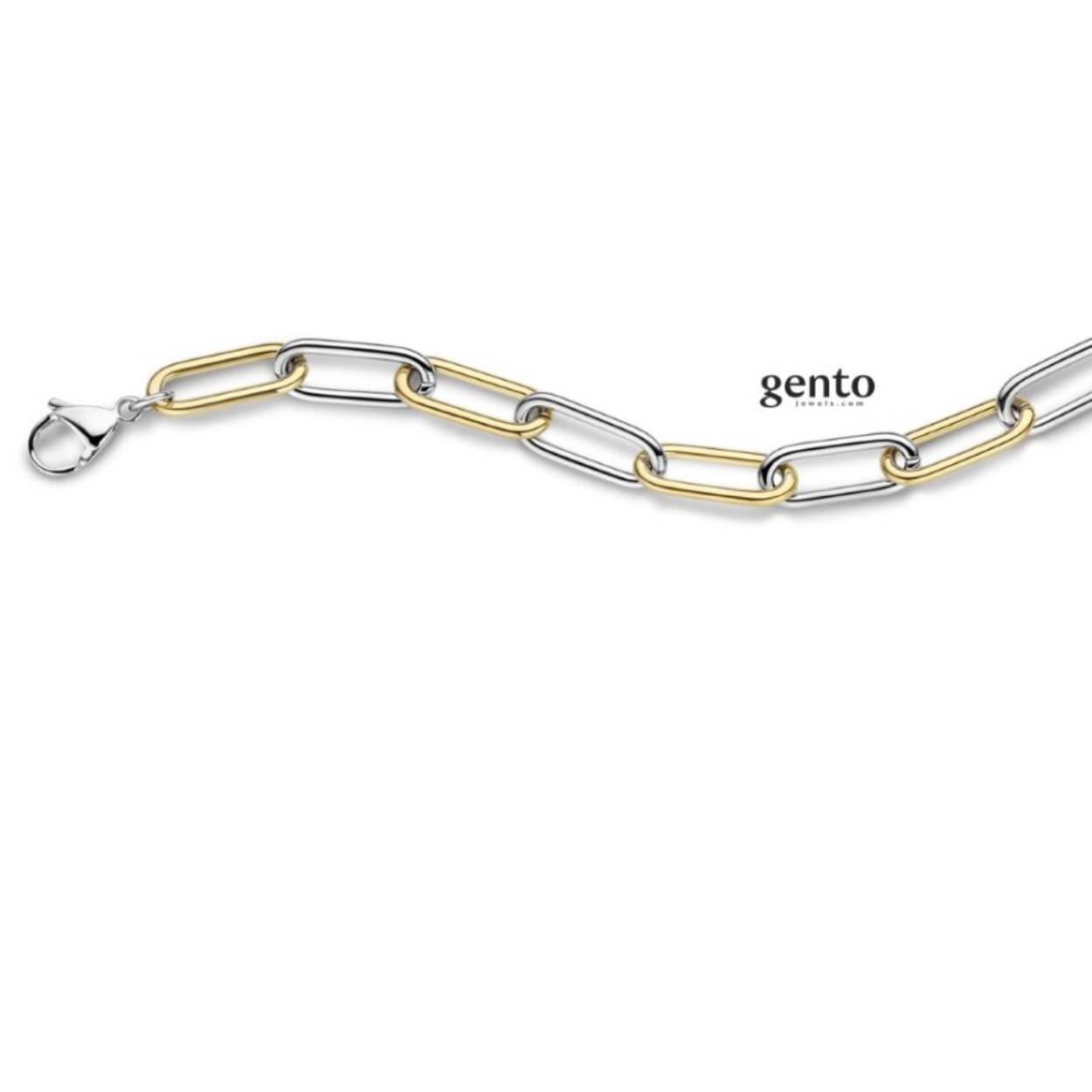 Armband staal  bicolor 