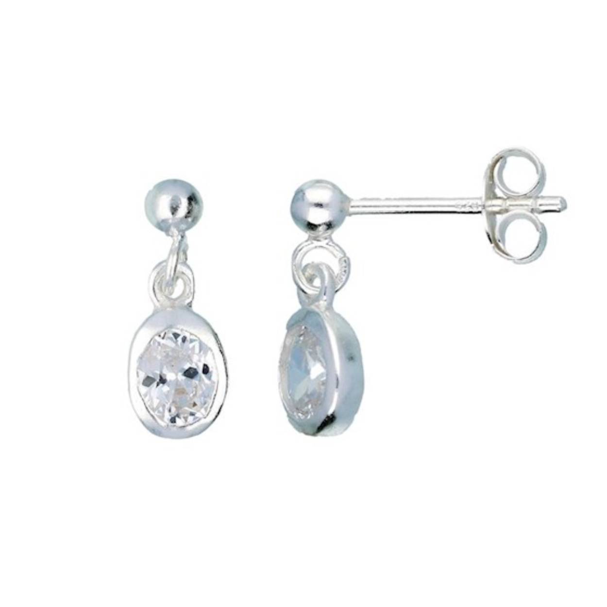 Zilver oorhangers zirkonia 106083700 