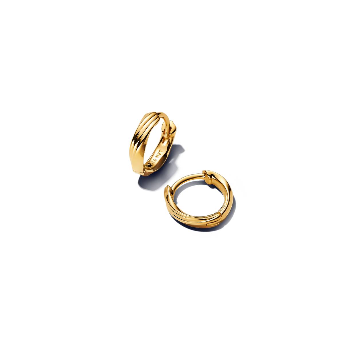 twisted oorringen goldplated