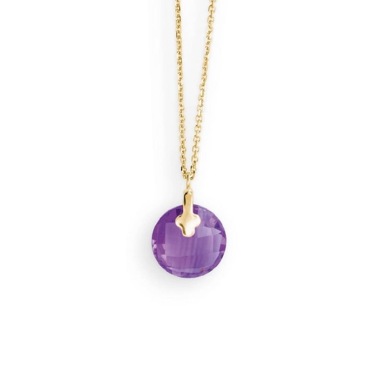 14K collier met amethist hanger 42-45cm