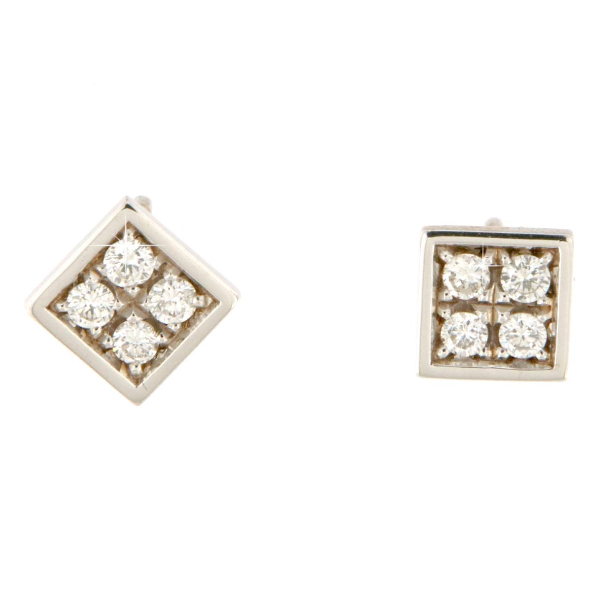 witgouden oorbellen met diamant 0.32ct