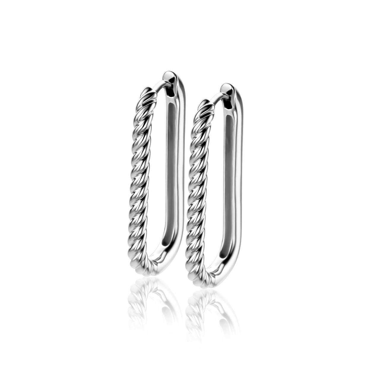 ZINZI zilveren oorringen (28x2mm) in ovale vorm met een gedraaide buis (zoals een wokkel). Met luxe en gemakkelijke klapsluiting. Vervaardigd van eerste gehalte zilver (925) en voorzien van een extra rodiumlaag voor een langdurige glans.