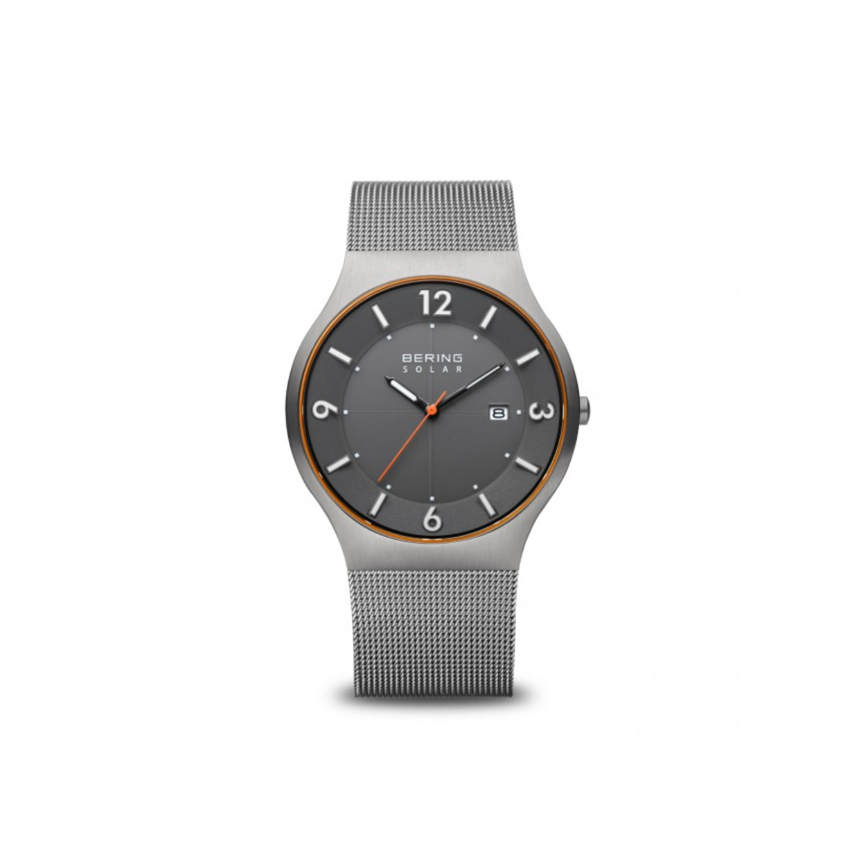 Dit prachtige Bering herenhorloge werkt op zonne-energie, wat hem milieuvriendelijker maakt. 