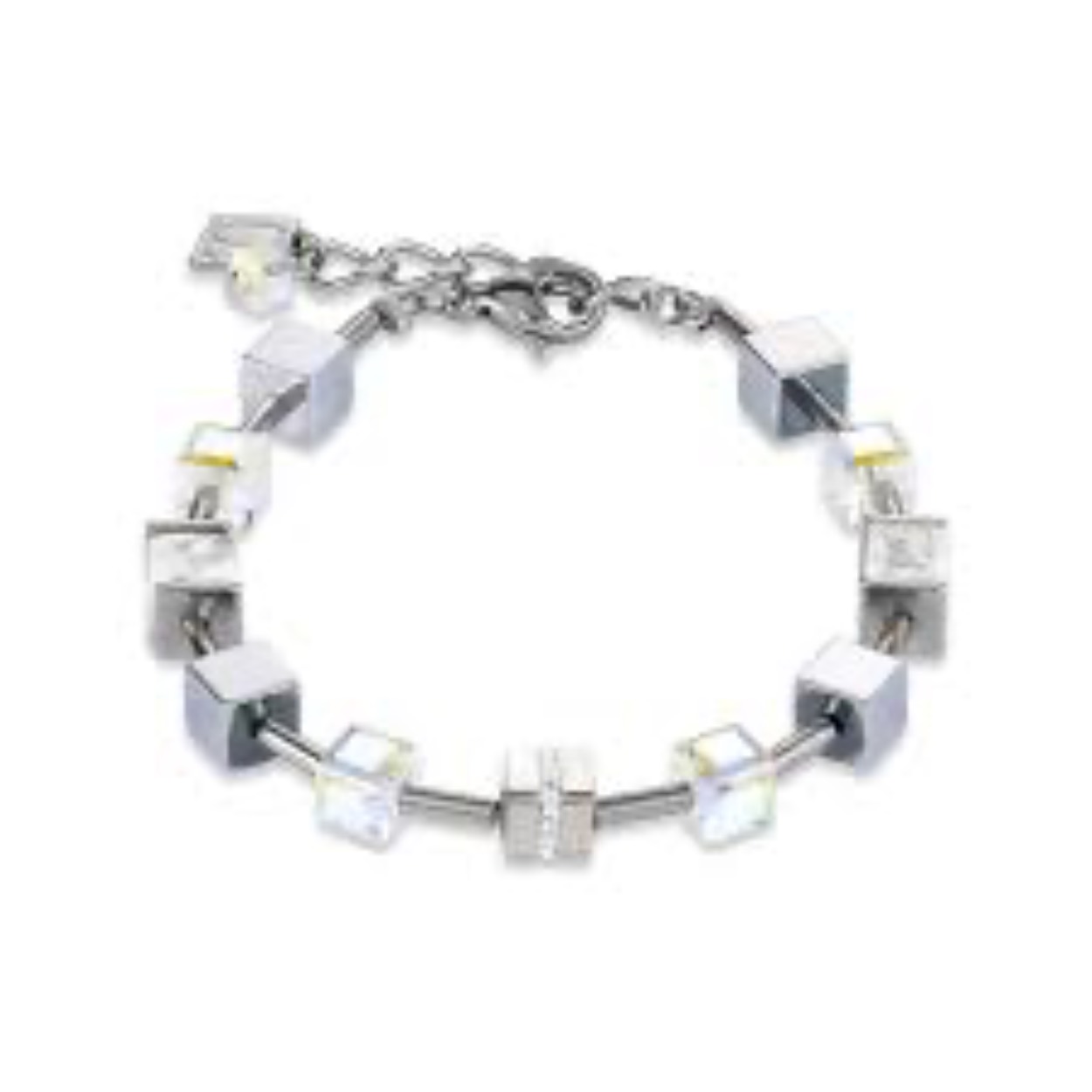 Armband Cubes zilver wit
