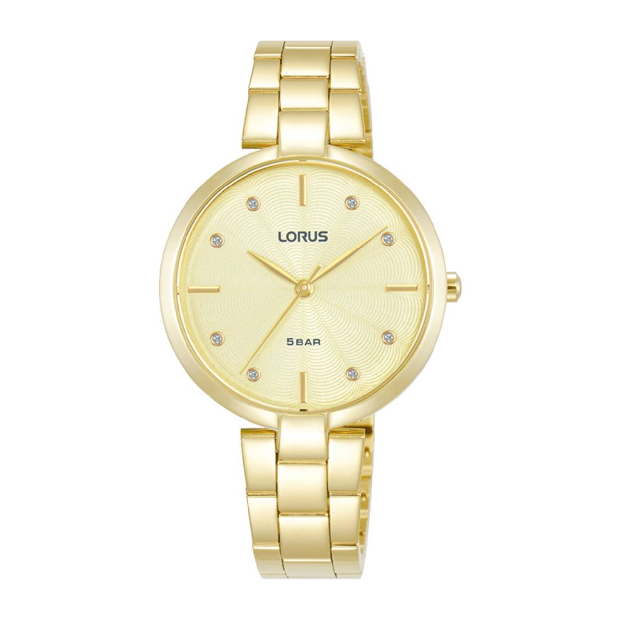 Dit is een dameshorloge van het merk Lorus. Het is een analoog horloge gemaakt van doublé. De diameter van de kast is 32 mm.