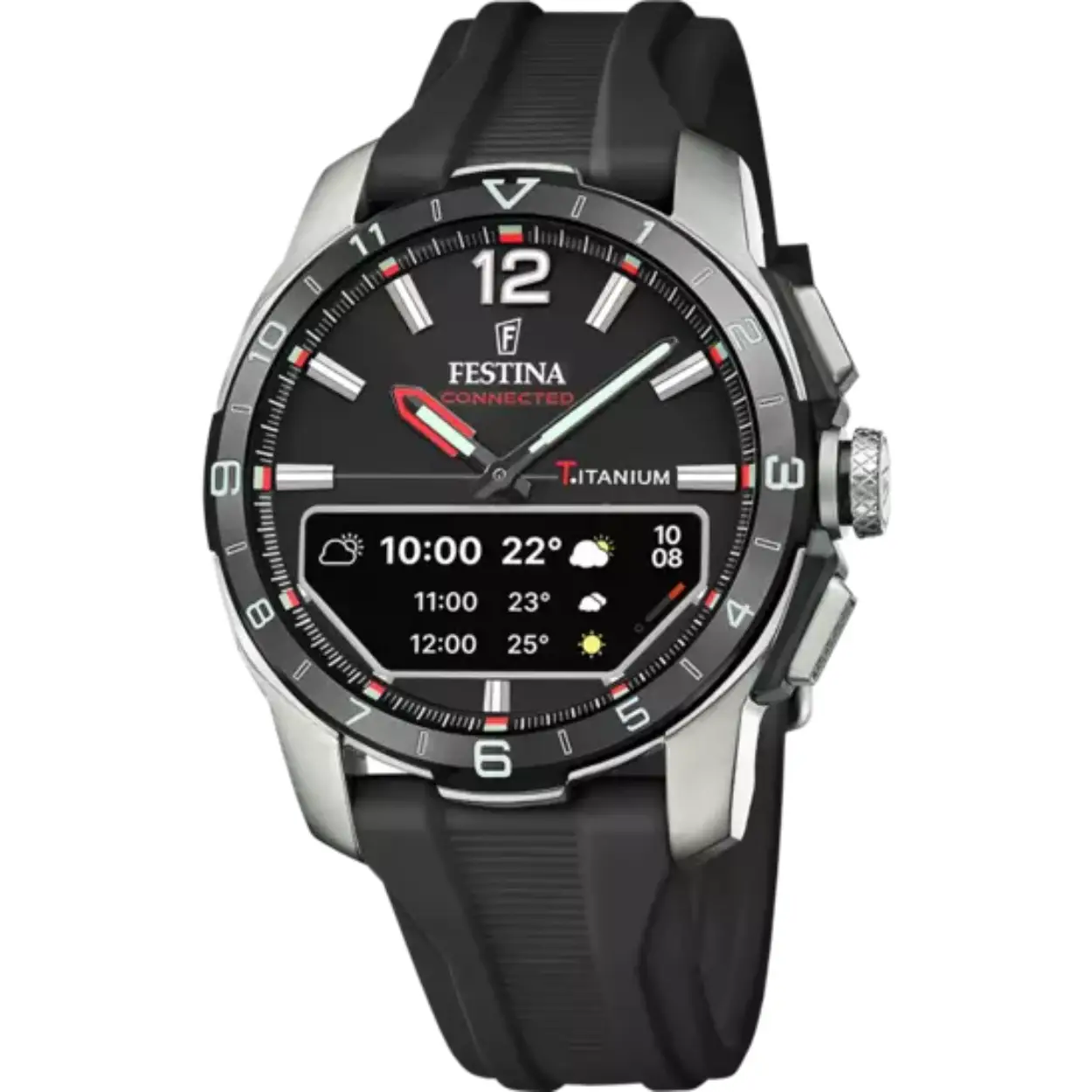Ontdek de Festina Connected D, een horloge ontworpen voor de moderne man die zowel elegantie als functionaliteit waardeert. Dit model biedt de klassieke uitstraling van een traditioneel horloge met de innovatie van verbonden technologie. De belangrijkste eigenschap is de perfecte combinatie van een analoge wijzerplaat en een klein digitaal display, waardoor je gemakkelijk toegang hebt tot essentiële informatie van je smartphone. Ideaal om verbonden te blijven zonder stijl op te offeren.