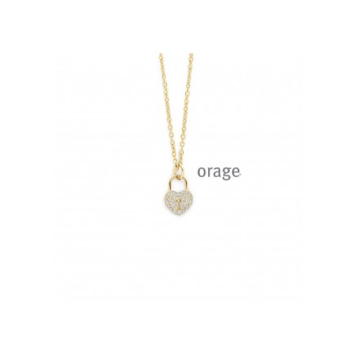 Ketting hart verguld geel goud cz 