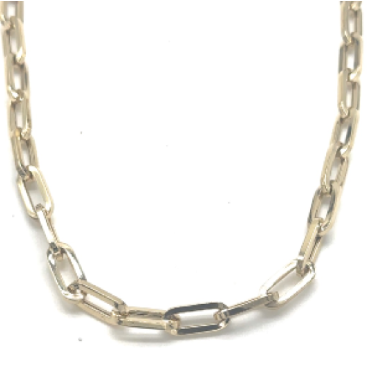 14k gouden paperclip ketting ovaal. ketting is 45cm, 6mm breed en ca 9.7 gram. 