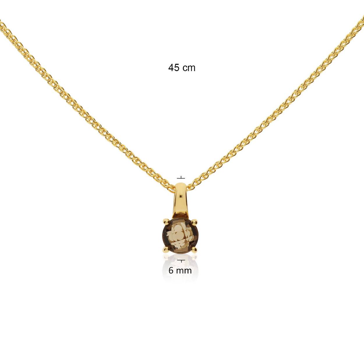 Gouden Collier met Hanger van Rookkwarts 45cm