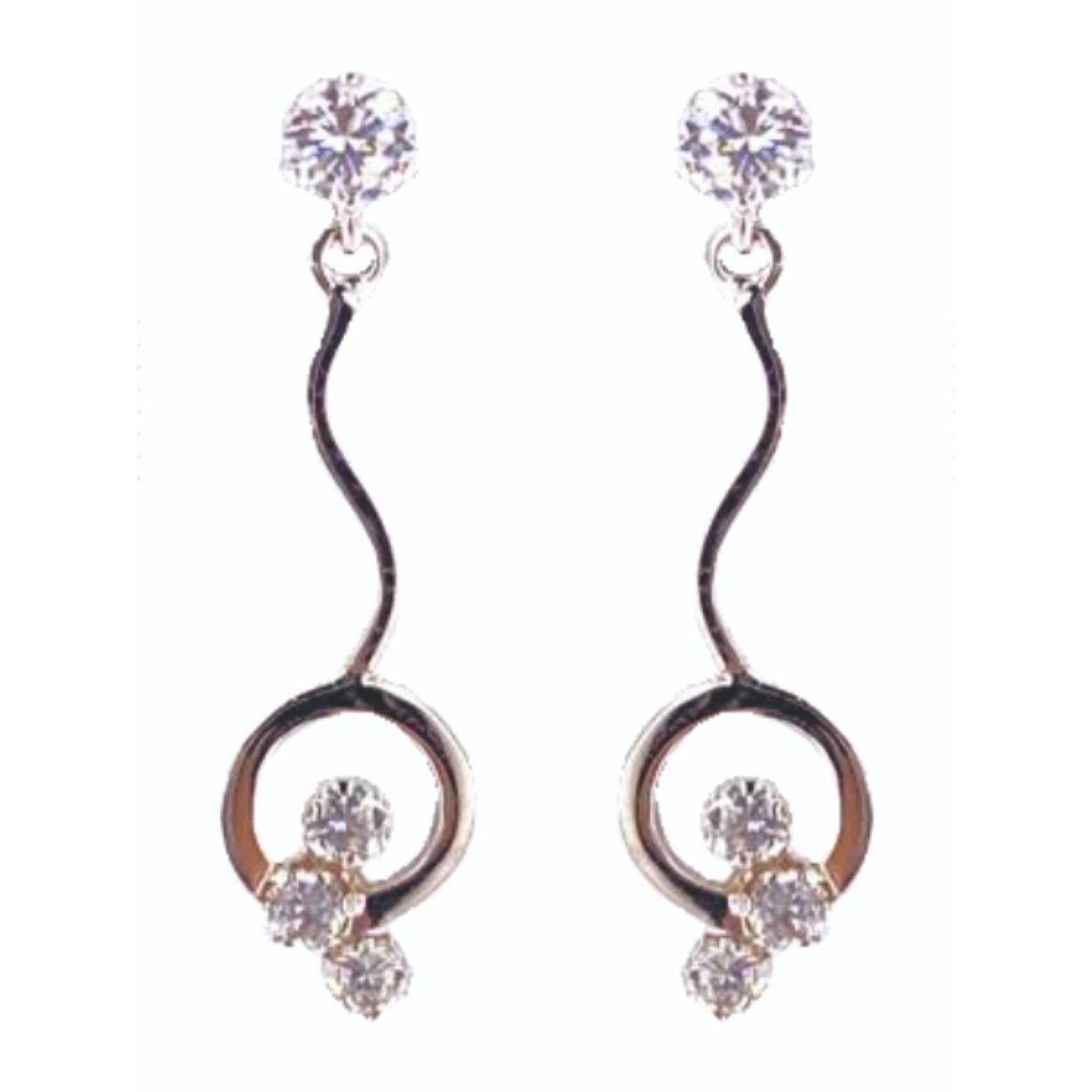 oorbellen in wit  goud 18kt met zirconium
