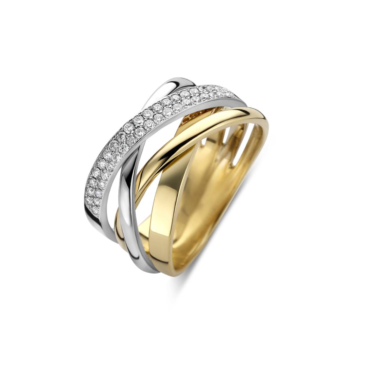 18 kt wit gouden ring met diamant: 0,32 ct (foto toont de ring in bicolor)
De prijs kan variëren naargelang de goudprijs 