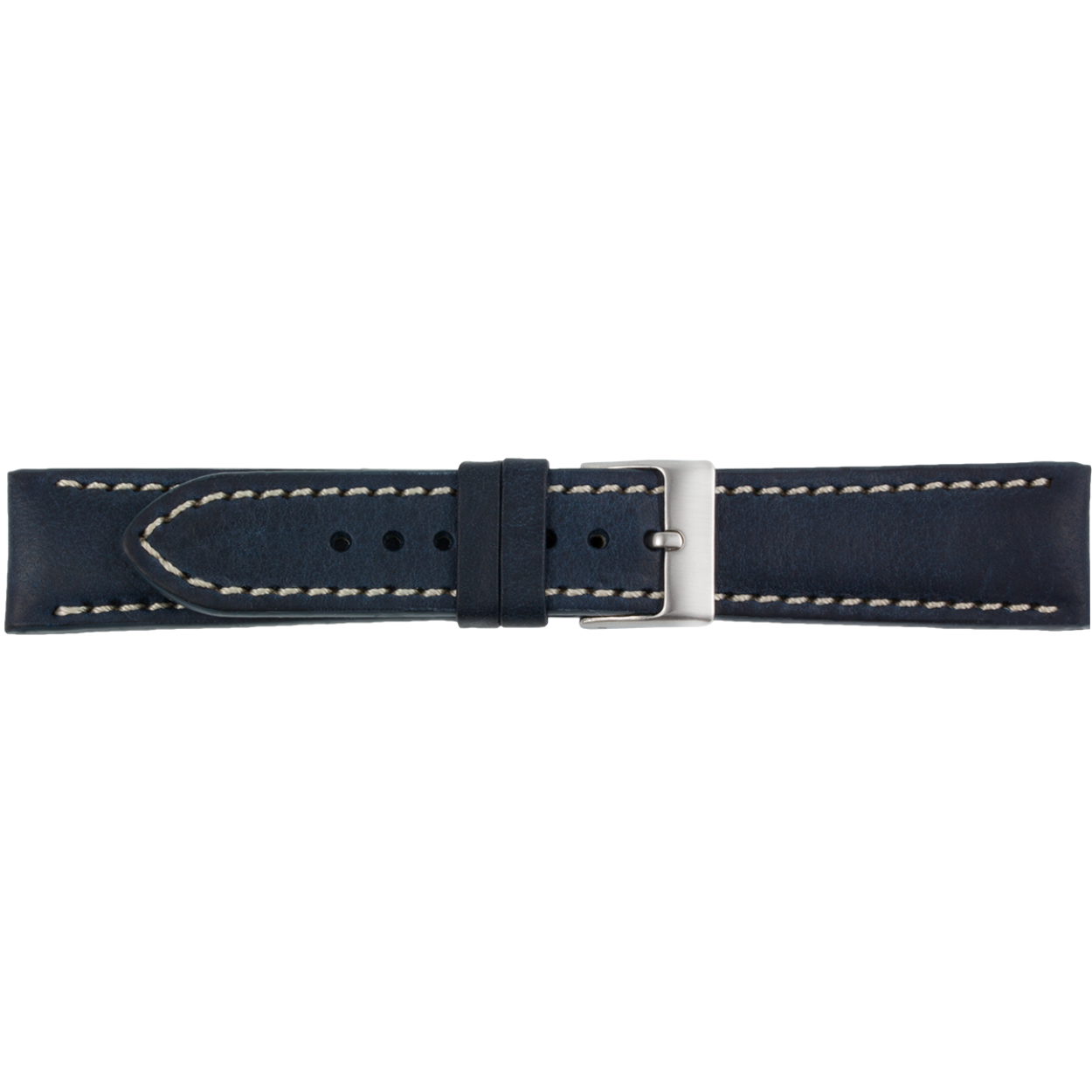 premium leren horlogeband donkerblauw 18mm