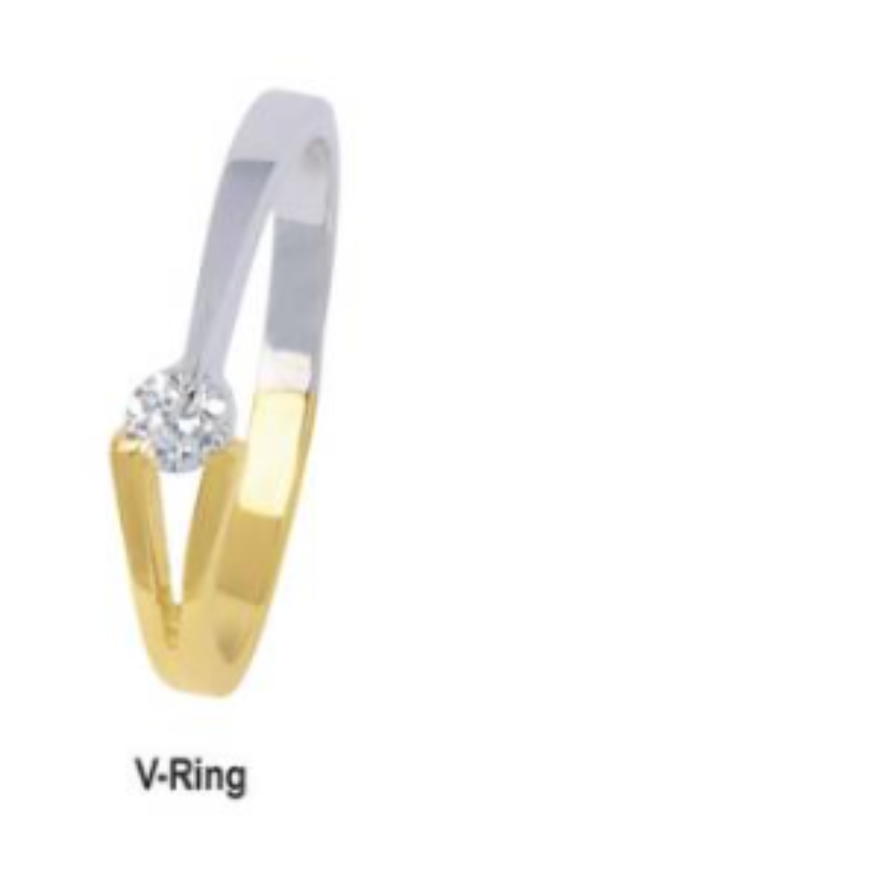 Eclat bicolor gouden V-ring maat 17
1 x 0.10crt