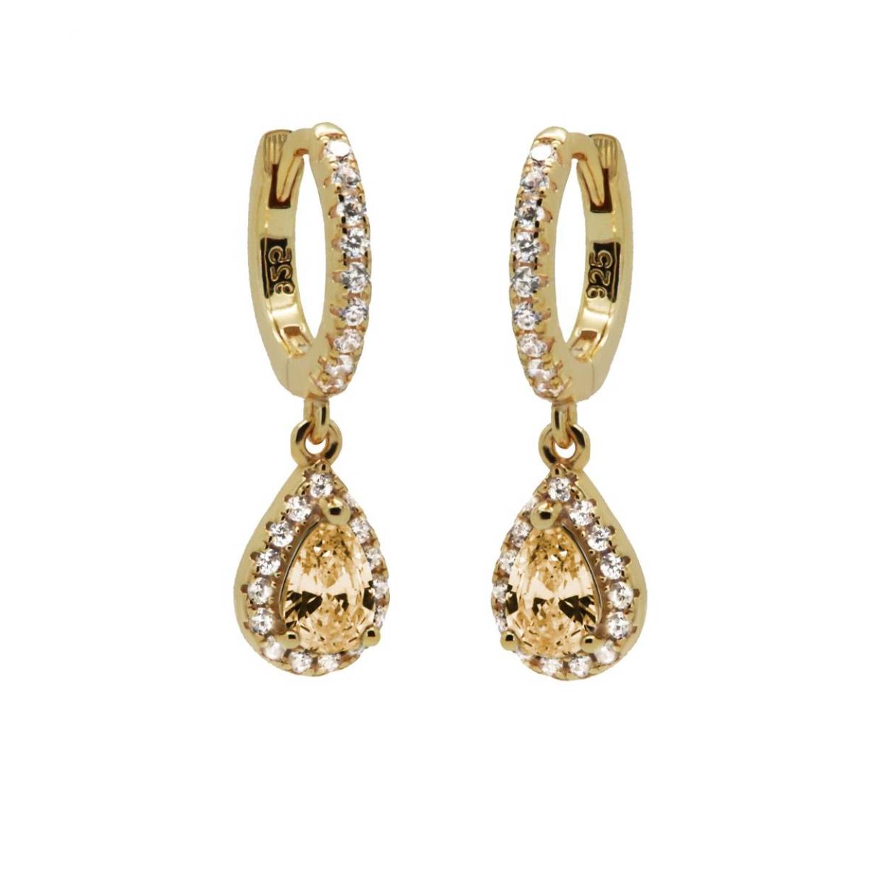 Karma Hinged hoops zirkonia chloe champagne gold plated